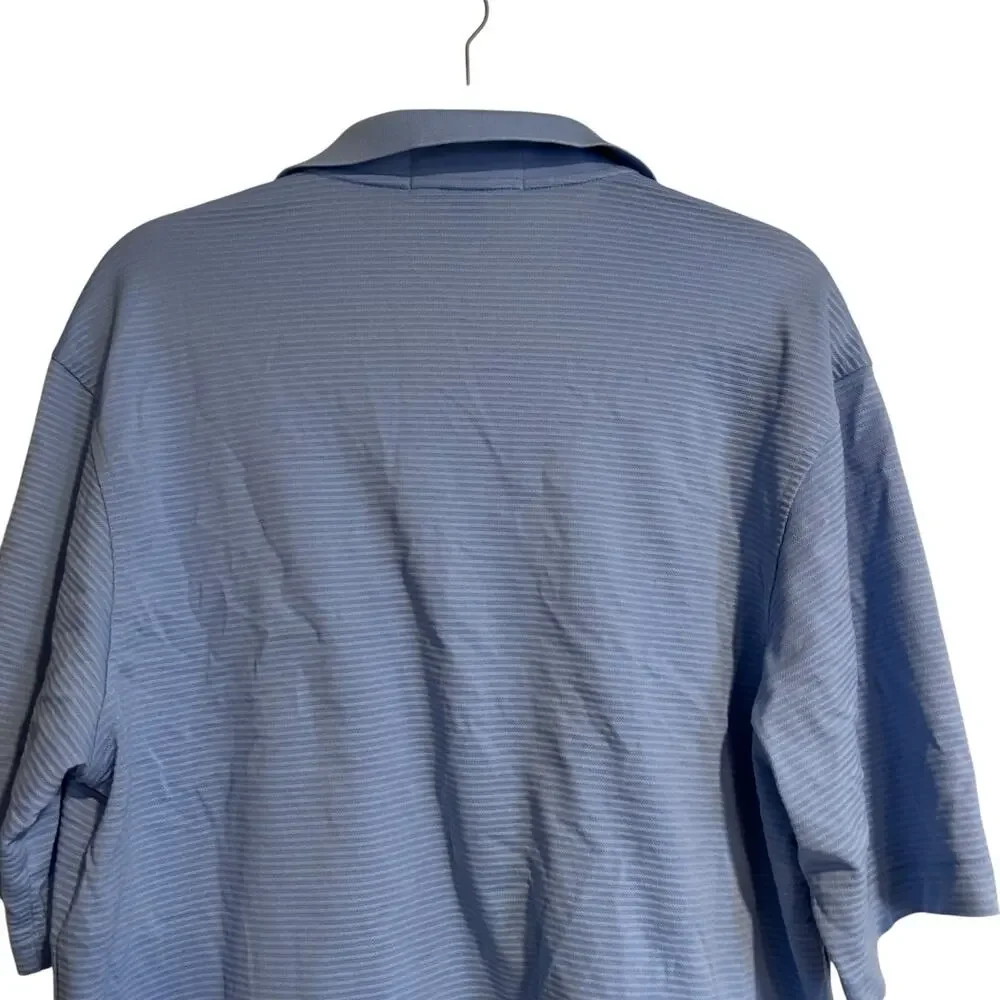 Vintage Fairway Green Purformance Blue Polo Shirt Men Sz Large Sterling Vineyard - Picture 11 of 13